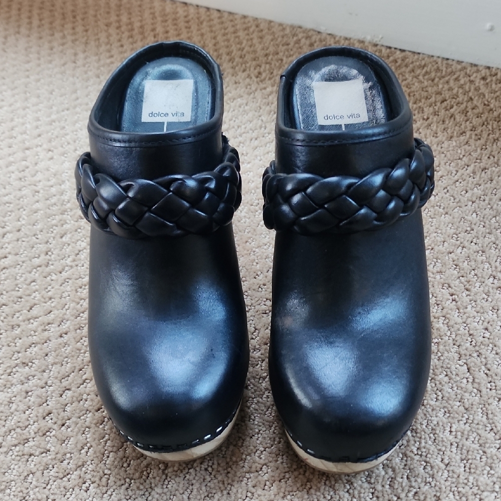 Dolce Vita Black Braided Mules